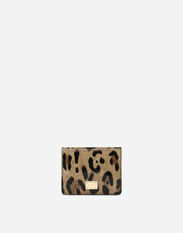 Dolce & Gabbana Polished calfskin wallet with leopard print Orange BI1261AS204
