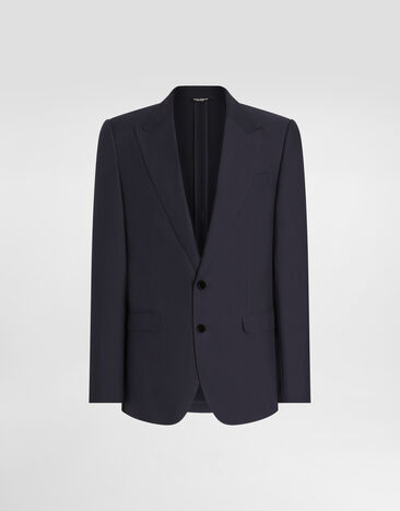Dolce & Gabbana Single-breasted silk-blend gabardine taormina jacket Blue G2NW0TFUTAX