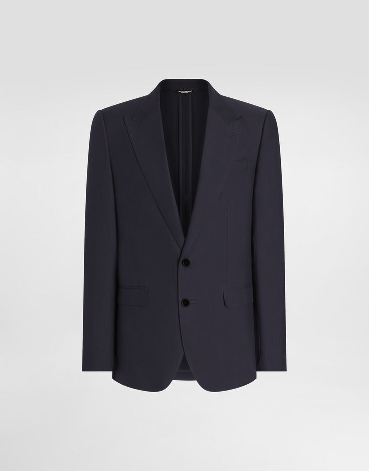 Dolce & Gabbana Single-breasted silk-blend gabardine taormina jacket Blue G2NW0TFUTAX