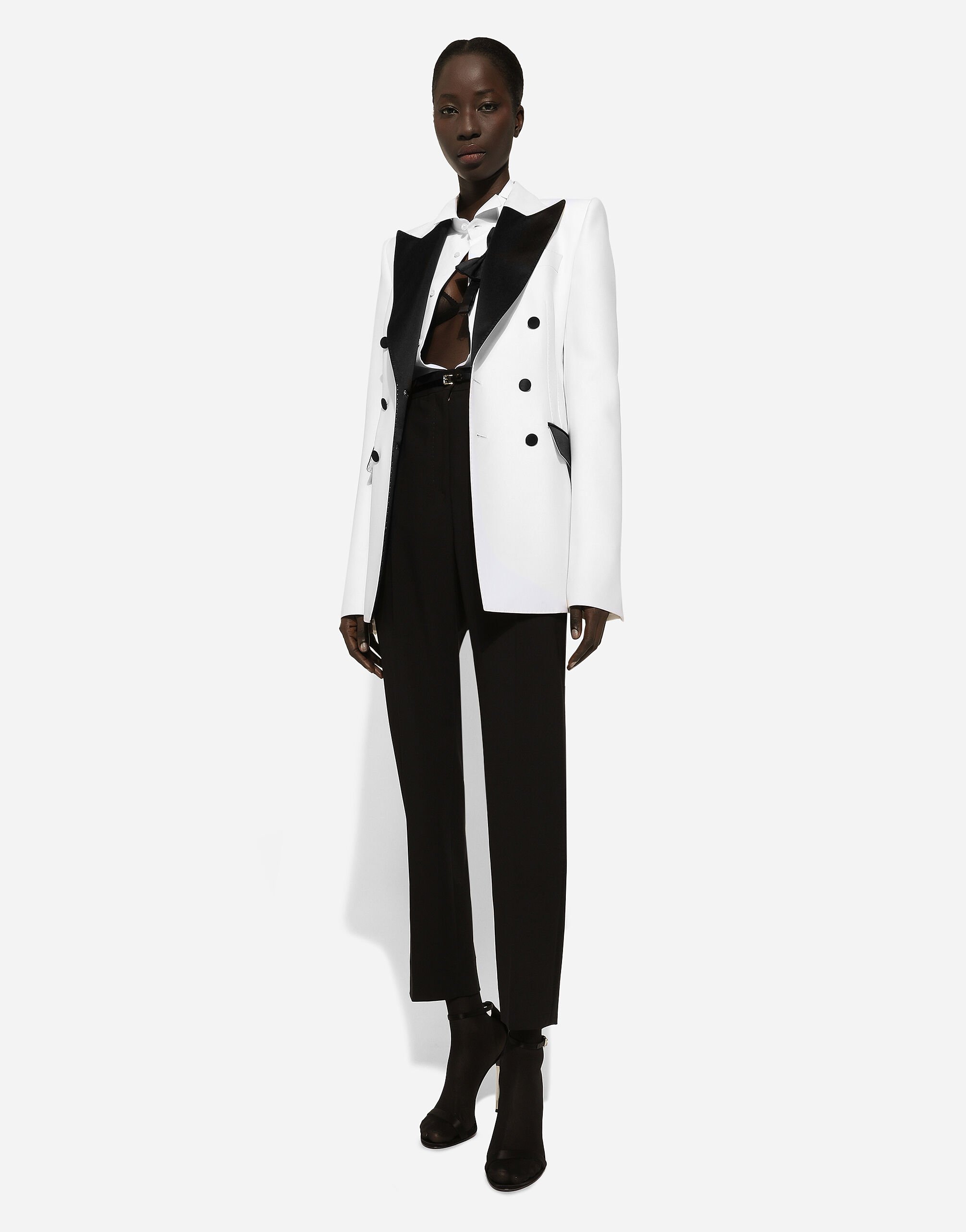 スーツ DOLCE  GABBANA Women Outer 31498610 F29BIT FM2G4 S8031 GREY D&G Grey Wool Turlington Jacket with Chest Pocket – LOZURI®