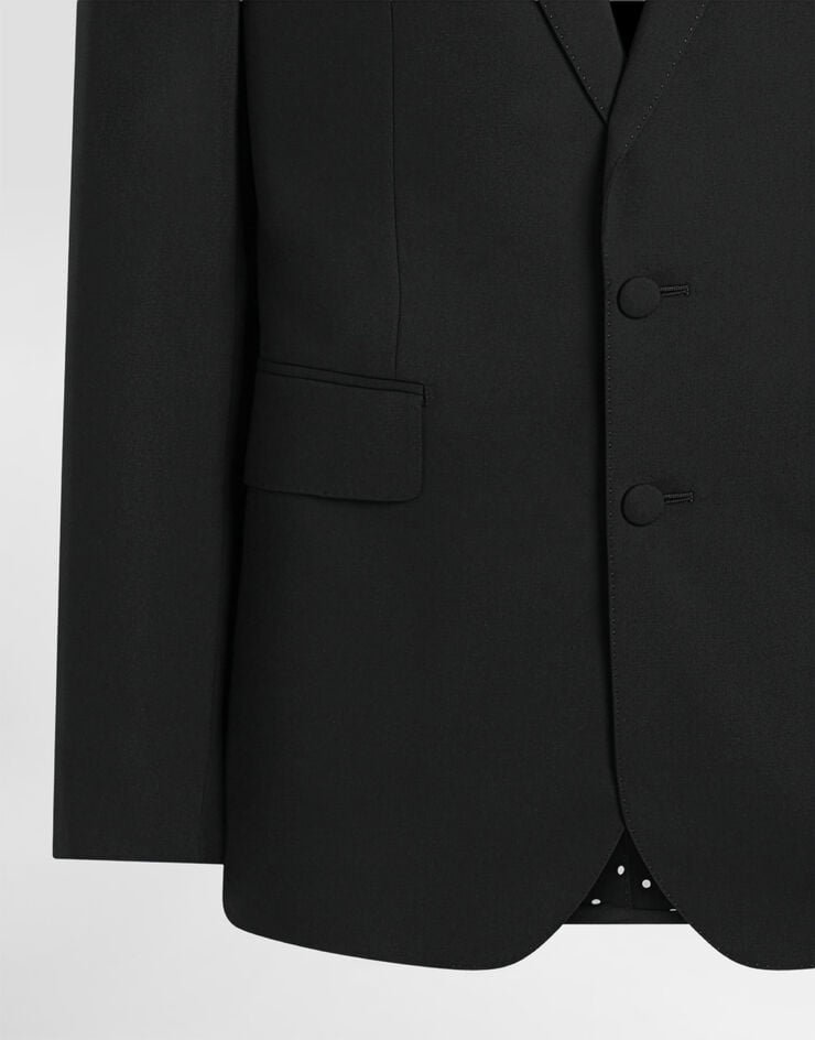 Dolce & Gabbana Single-breasted new martini canvas jacket Dolce & Gabbana Single-breasted new martini canvas jacket Black G2VZ7TFUBFT