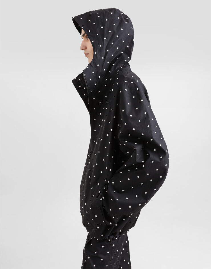 Dolce & Gabbana Cotton jacket with hood and polka-dot print Print G9BG0THS5SP