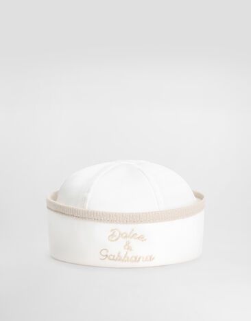 Dolce & Gabbana Interlock and piqué sailor cap with embroidery Multicolor LNJHAAG7PTA