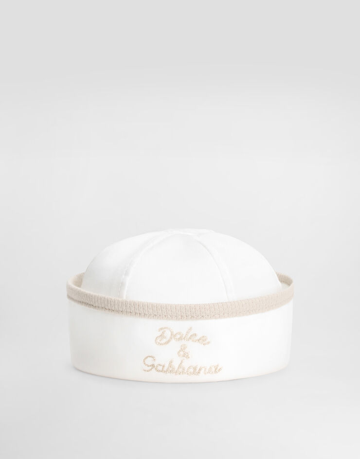 Dolce & Gabbana Interlock and piqué sailor cap with embroidery Multicolor LNJHAAG7PTA