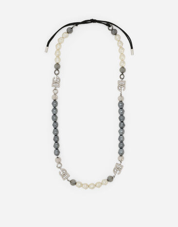 Dolce & Gabbana Collar de cuerda con perlas «Marina» Plateado WNQ5S2W1111