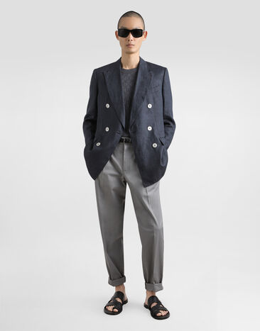 Dolce & Gabbana Cotton gabardine trousers Grey GP0K7ZFUFNV