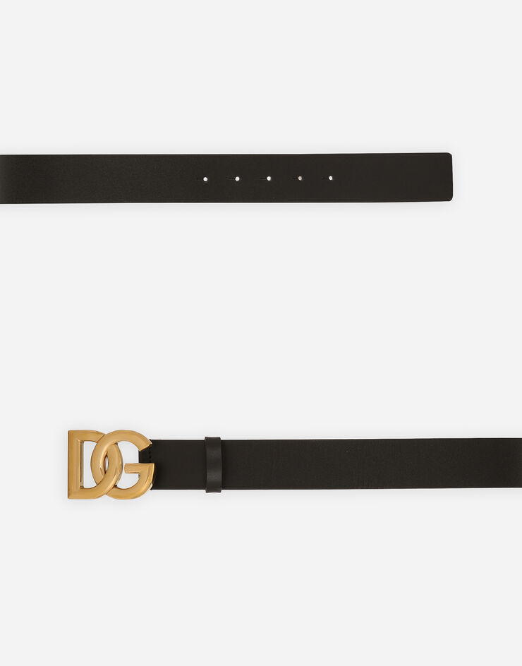 Lux leather belt with crossover DG logo buckle in Multicolor for ...