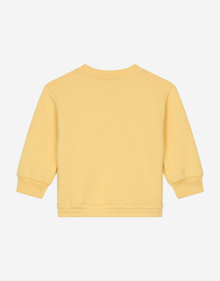 Dolce & Gabbana Jersey round-neck sweatshirt with Dolce&Gabbana logo Yellow L2JWAXG7NUR