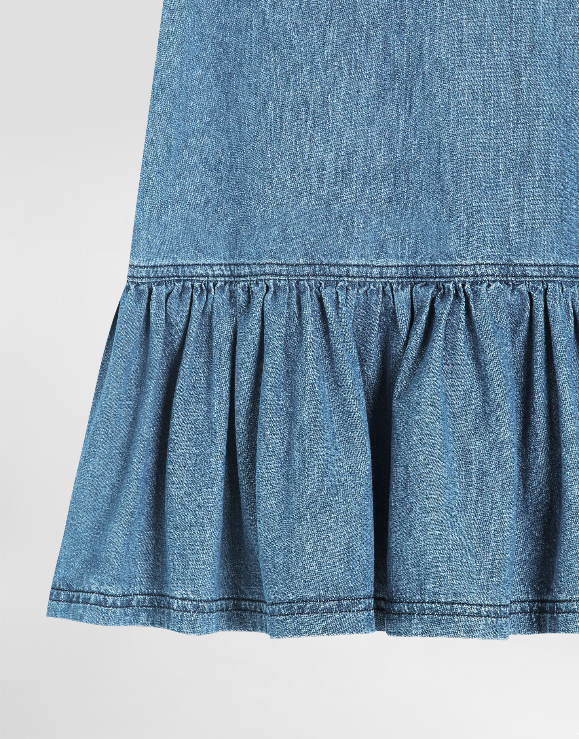 Chambray dress with DG logo in Multicolor for Girls