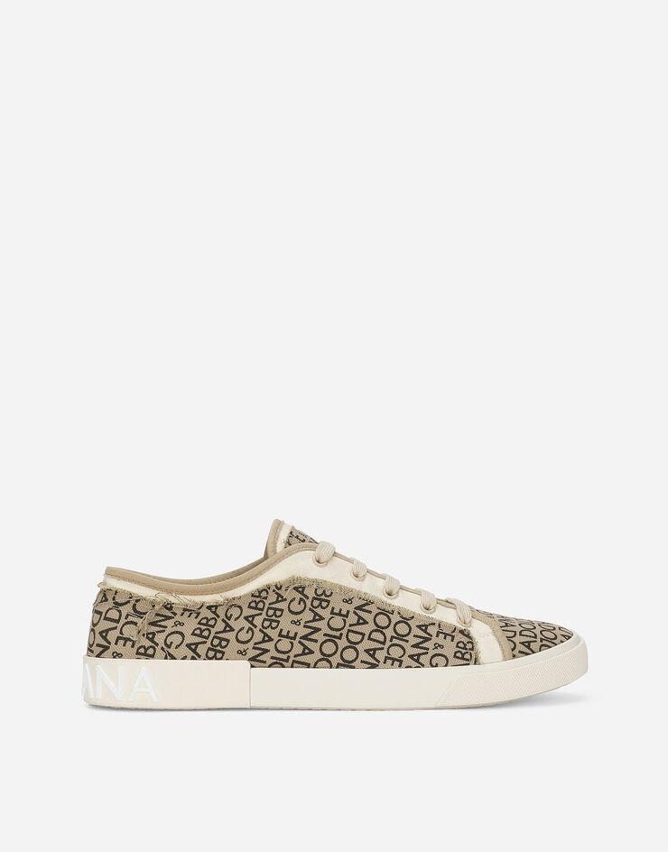 Printed canvas Portofino Vintage sneakers in Beige for | Dolce&Gabbana® US