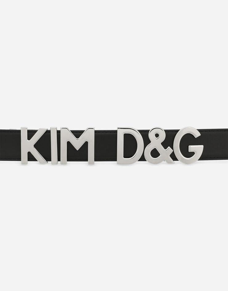 Dolce & Gabbana KIM DOLCE&GABBANA Calfskin belt with lettering Multicolor BE1599AM681