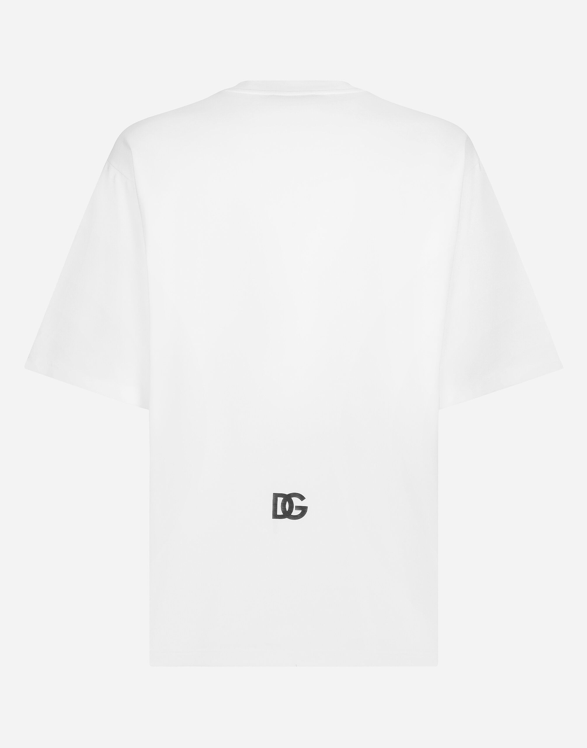 Tシャツ・カットソー DOLCE & GABBANA JERSEY T-SHIRT WITH DG LOGO EMBROIDERY Jersey T-shirt with DG logo patch in White for Women