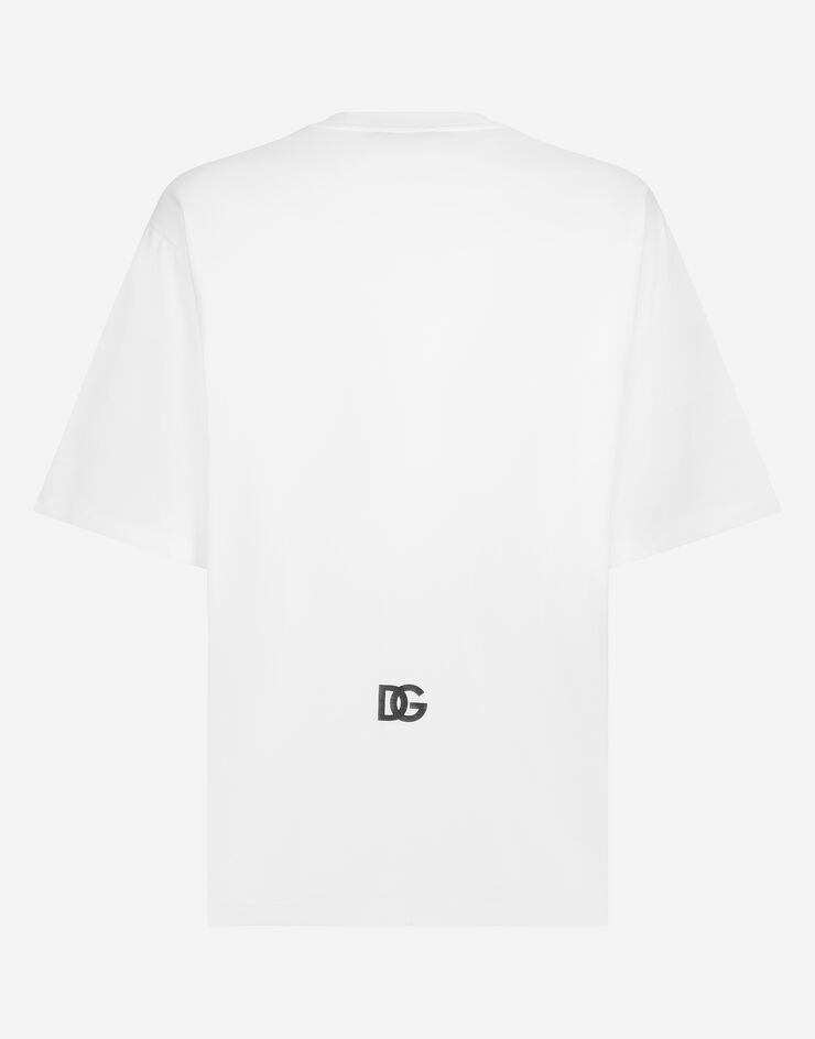 Dolce & Gabbana DG 徽标印花短袖 T 恤 白 G8PN9TG7M1C