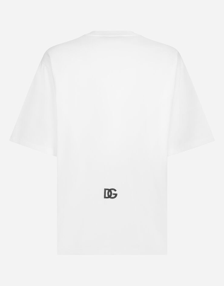 Dolce & Gabbana T-shirt à manches courtes et imprimé logo DG Blanc G8PN9TG7M1C