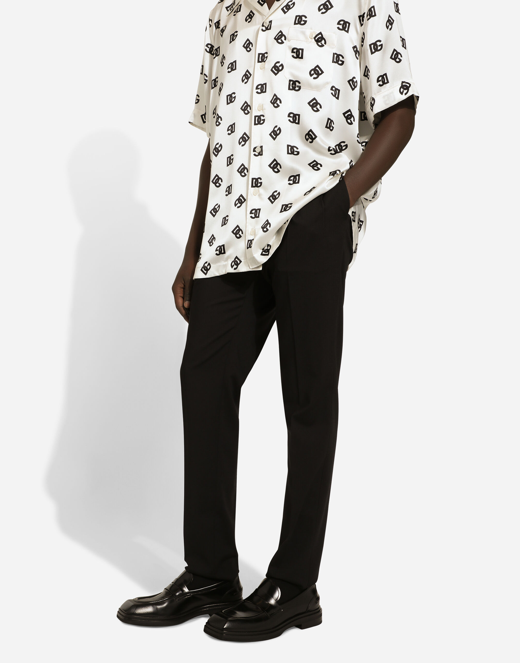 ブラックのメンズ パンツ ストレッチウール | Dolce&Gabbana®
