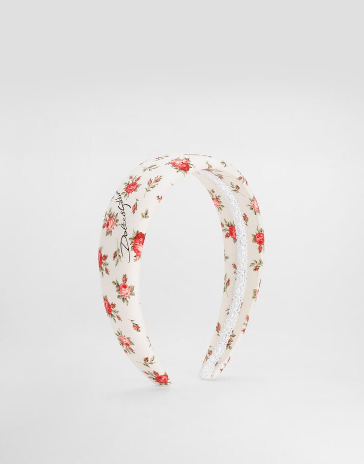 Dolce & Gabbana Small rose-print poplin headband Multicolor LB3L54HS5UB