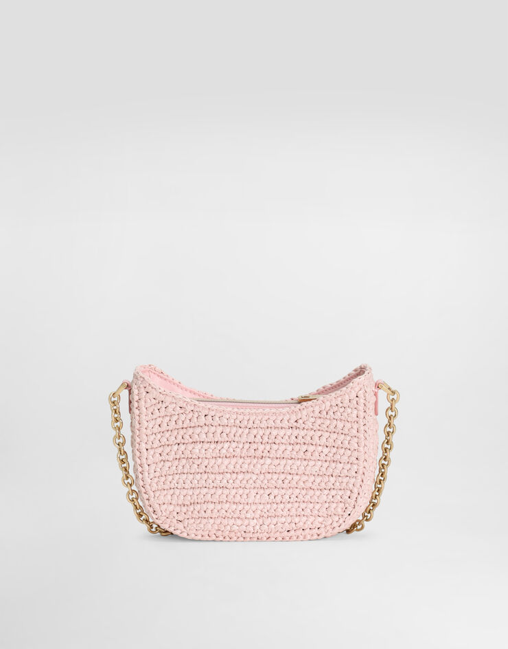 Dolce & Gabbana Borsa DG Girlie Crochet in rafia Rosa EB0262AX321