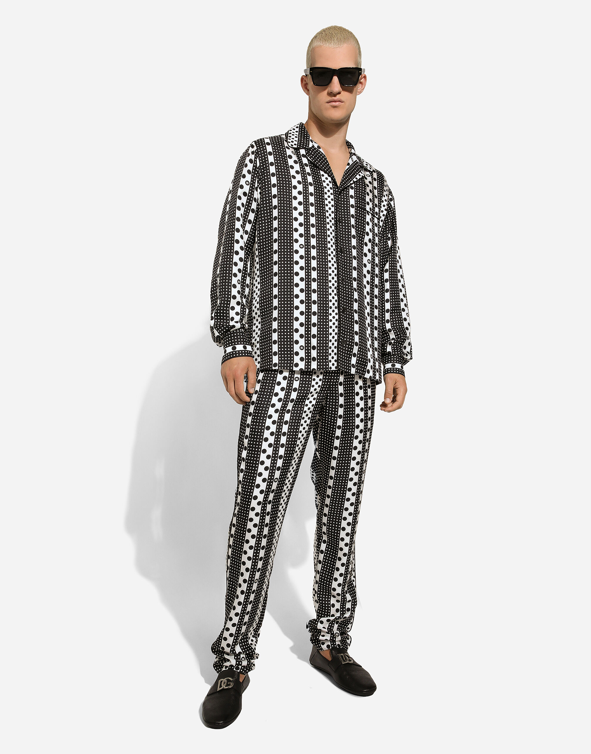 Printed silk pajama pants in Print for Men Dolce Gabbana