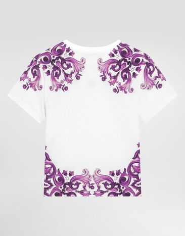 Dolce & Gabbana Majolica-print short-sleeved jersey t-shirt Multicolor L5JTNKII7H3