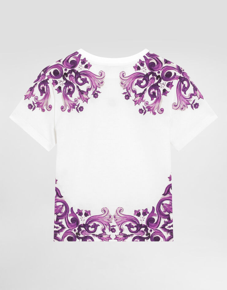 Dolce & Gabbana Majolica-print short-sleeved jersey t-shirt Multicolor L5JTNKII7H3