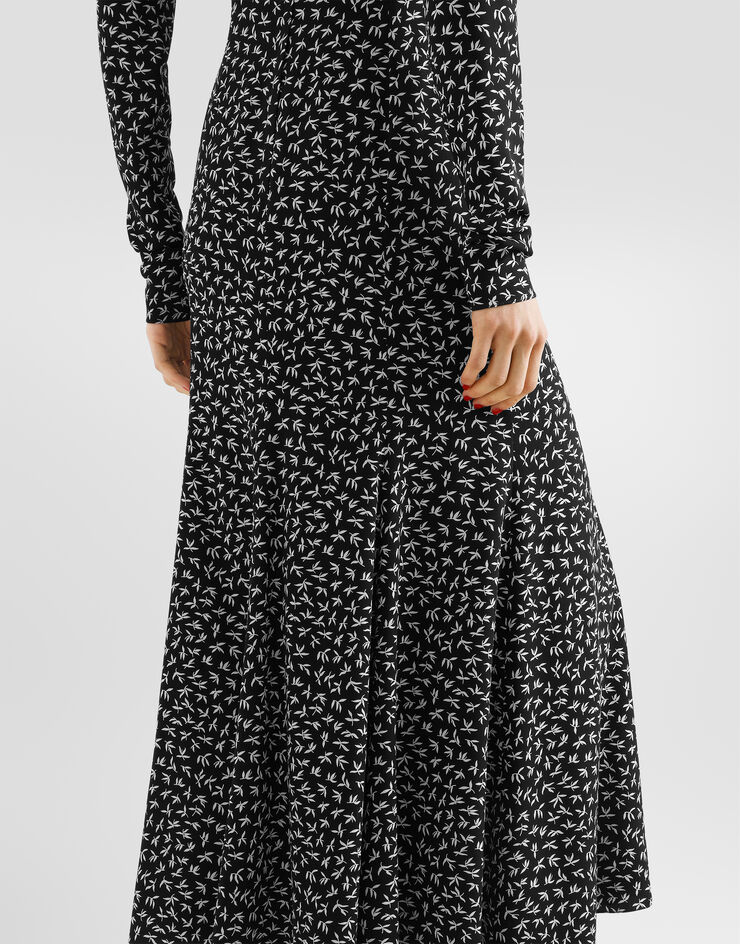 Dolce & Gabbana Leaf-print charmeuse dress Dolce & Gabbana Leaf-print charmeuse dress Multicolor F632XTFSAGK