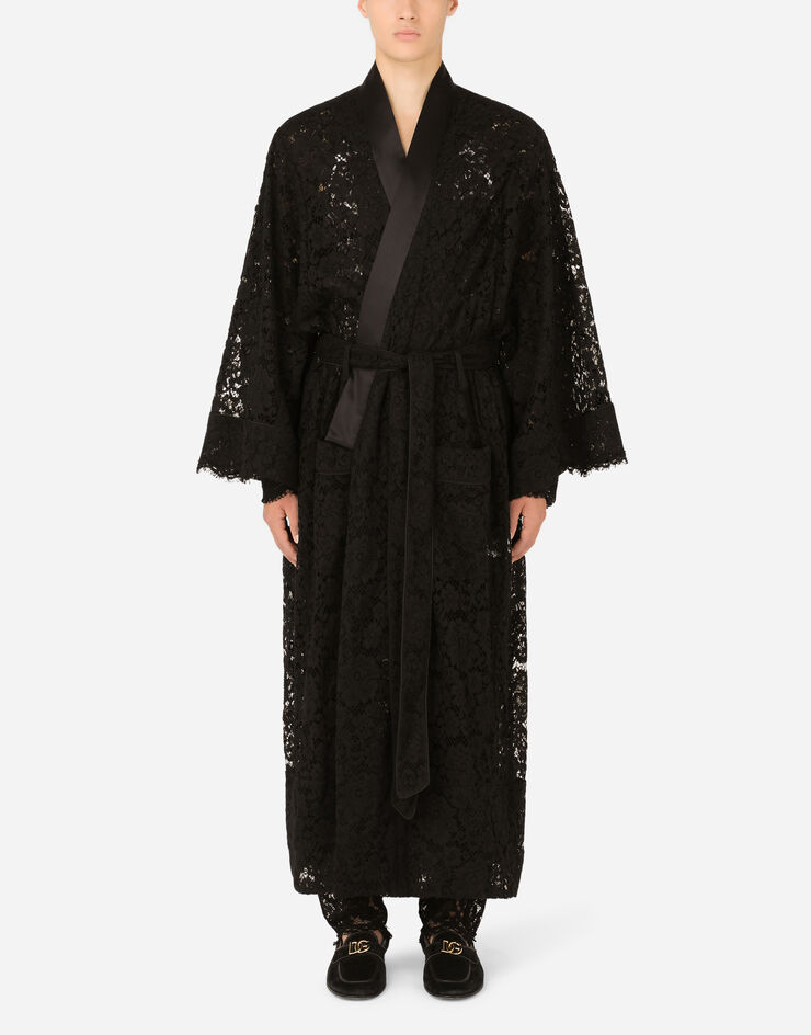 Dolce & Gabbana Lace robe Black G032CTHLMEA