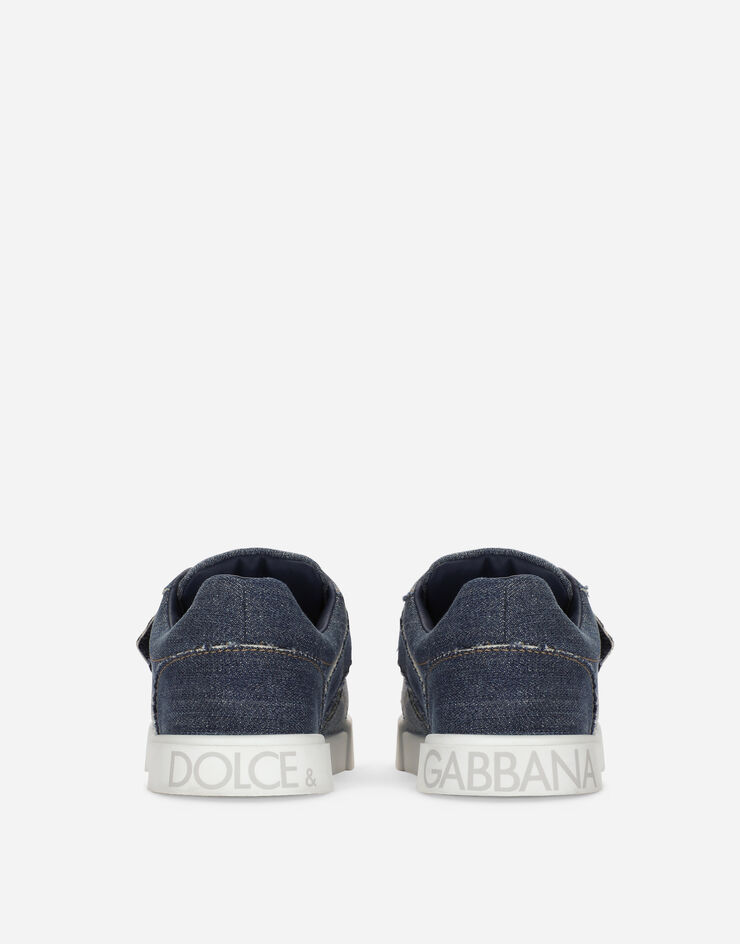 Dolce & Gabbana Sneaker Portofino light aus Denim Blau DA5113AT254
