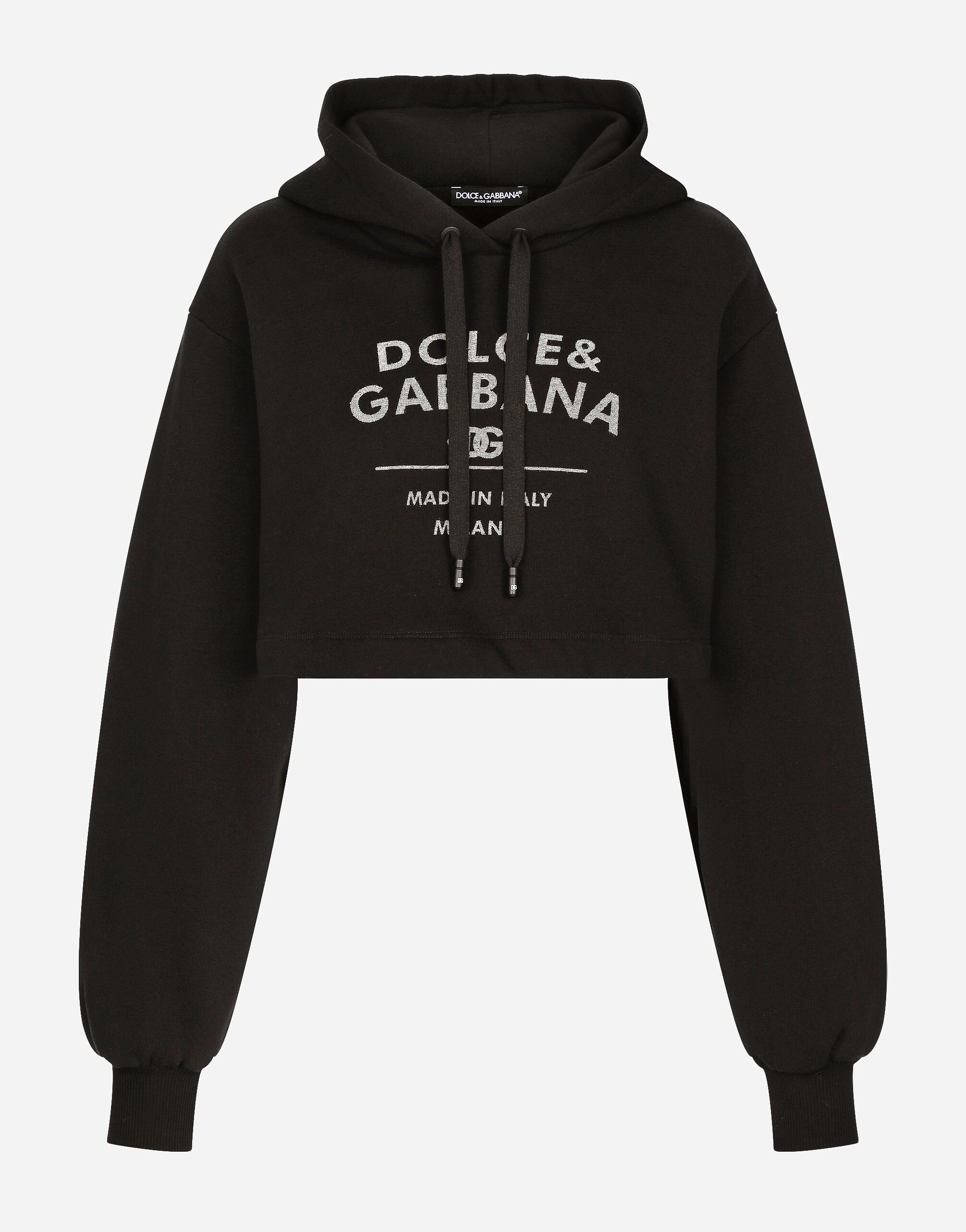 Dolce & Gabbana Jersey hoodie with Dolce&Gabbana logo lettering White F9R58ZGDCBG