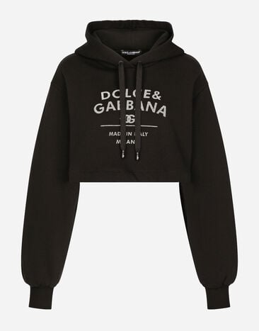 Dolce & Gabbana Felpa in jersey con lettering logo Dolce&Gabbana Bianco F8T00ZGDCBT