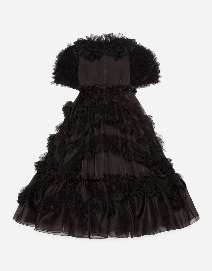Dolce & Gabbana Organza dress with ruffle Black L51DN2FU1BU