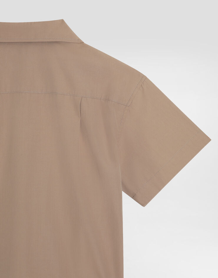 Dolce & Gabbana Poplin shirt with DG patch Beige L43S74G7P0L