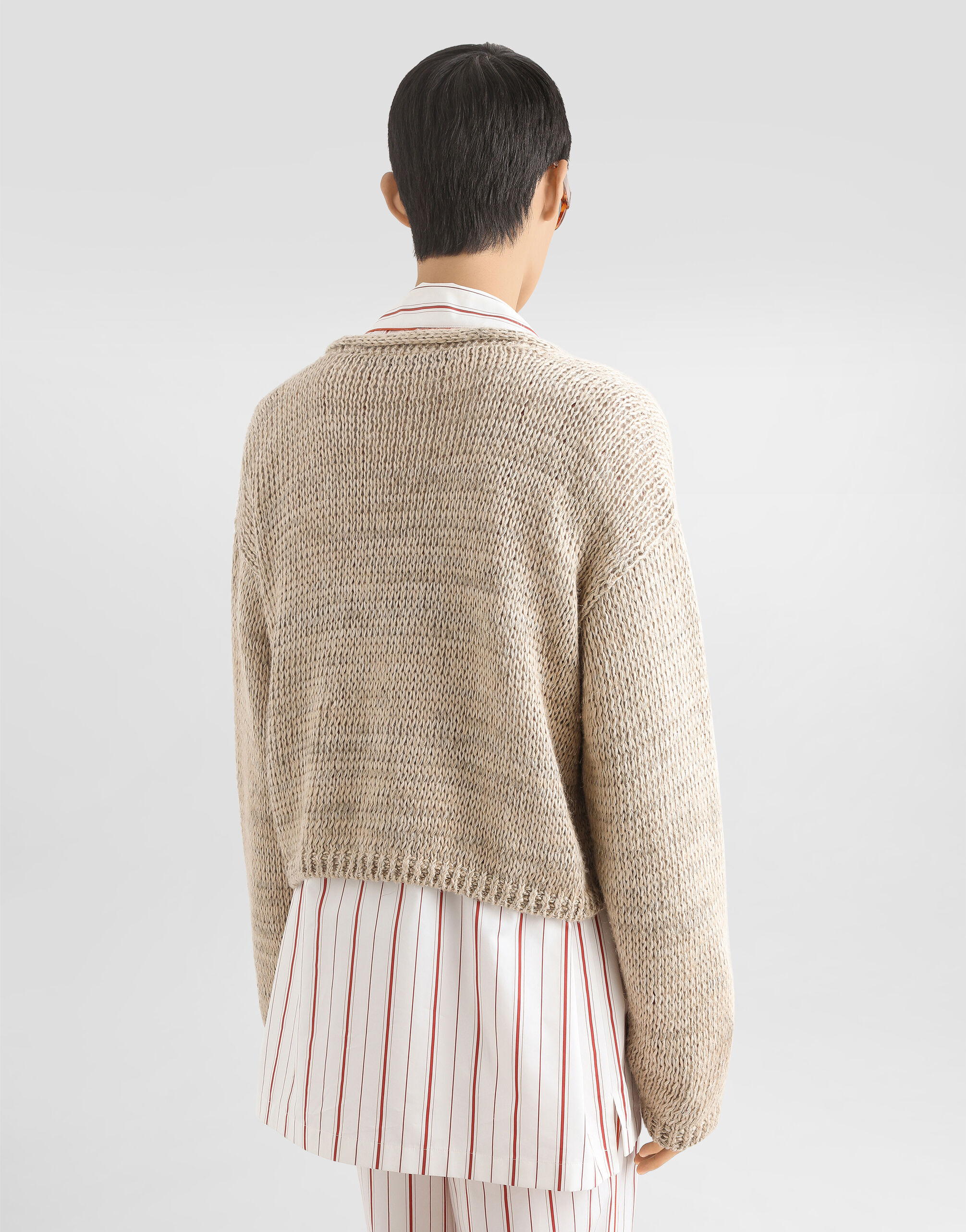 Multicolorのメンズ Cotton-linen cardigan | Dolce&Gabbana®