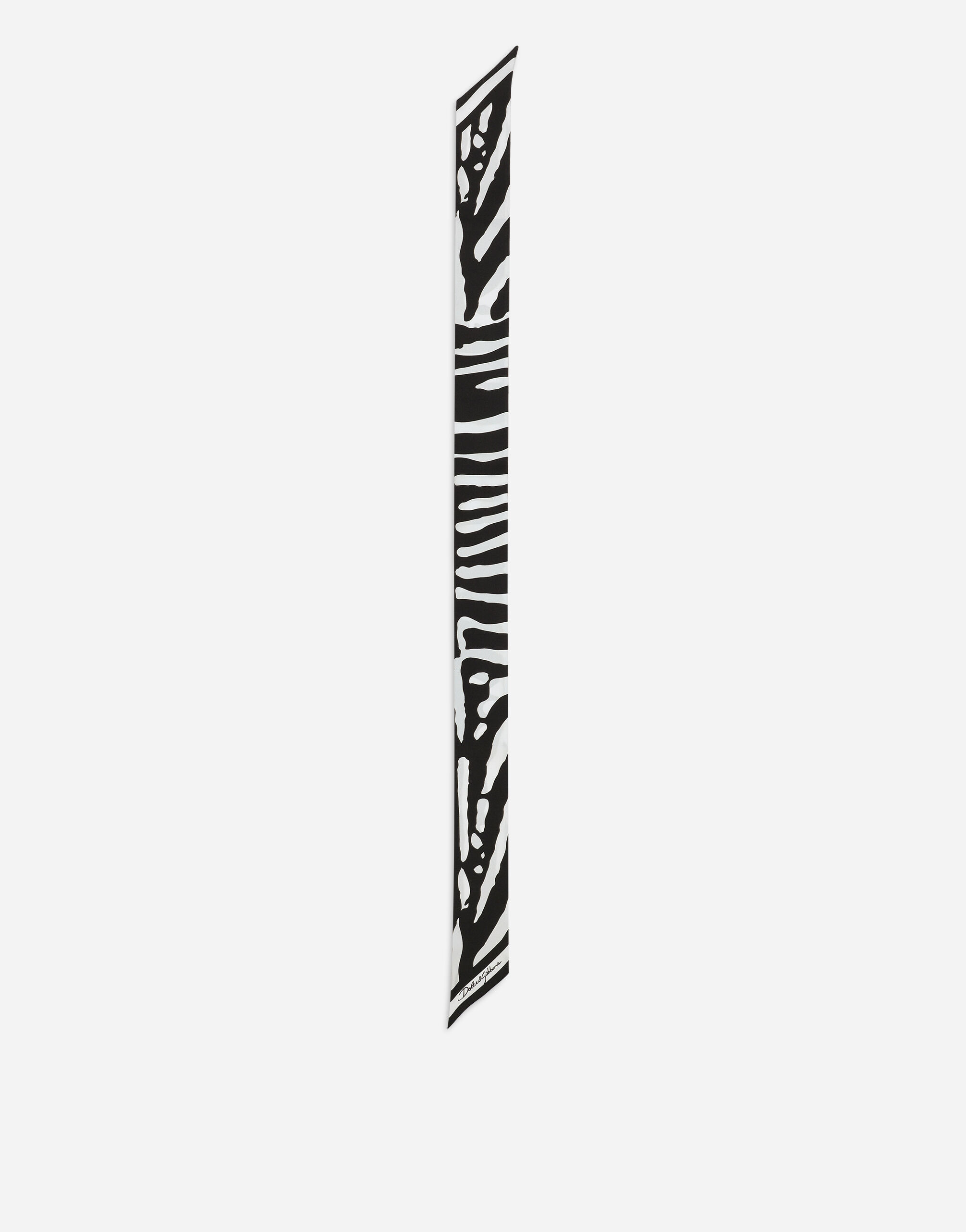 Zebra-print twill headscarf in Multicolor for Women