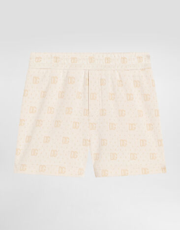 Dolce & Gabbana DG pattern and polka dots jacquard bermuda shorts Multicolor L1JQXDFJ7EA