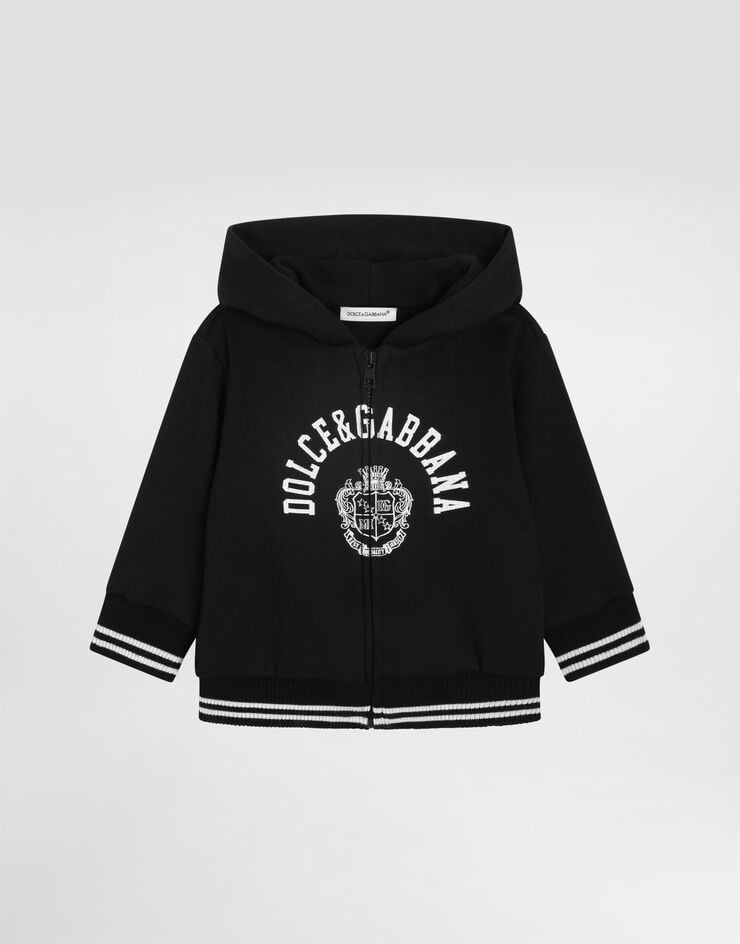 Dolce & Gabbana Hooded sweatshirt with print Black L1JWITG7PTH
