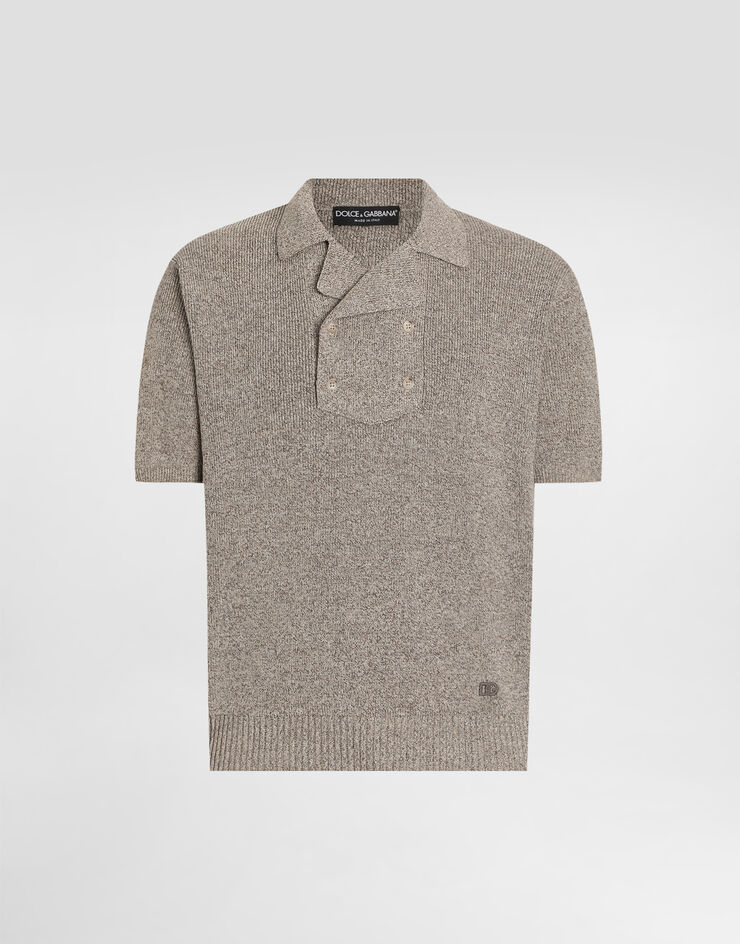 Dolce & Gabbana Cotton and linen polo shirt Multicolor GXZB1ZJGMDW