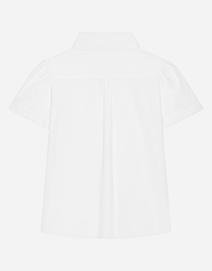 Dolce & Gabbana Bluse aus Baumwolle mit DG-Logo Weiss L55S82G7M4C