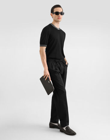 Dolce & Gabbana Pantalon de jogging en gabardine de coton Black GP12QZFUFNV