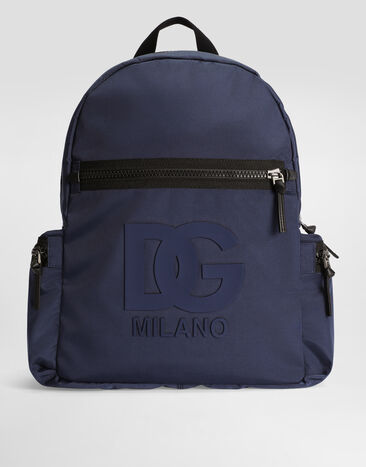 Dolce & Gabbana Nylon backpack with DG rubber patch Azure EM0084AU927