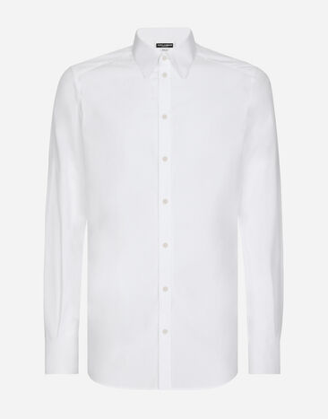 Dolce&Gabbana قميص قطني بقصة ذهبية أبيض G5LA0TFU5T9