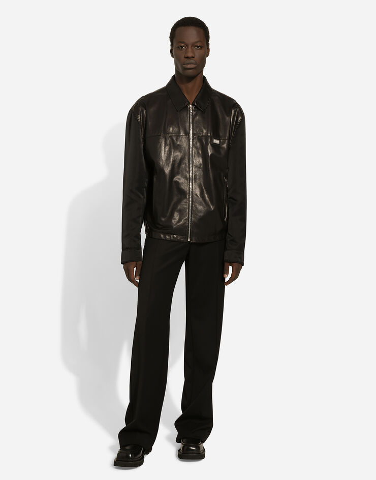 Fabric and leather jacket in Black for | Dolce&Gabbana® US