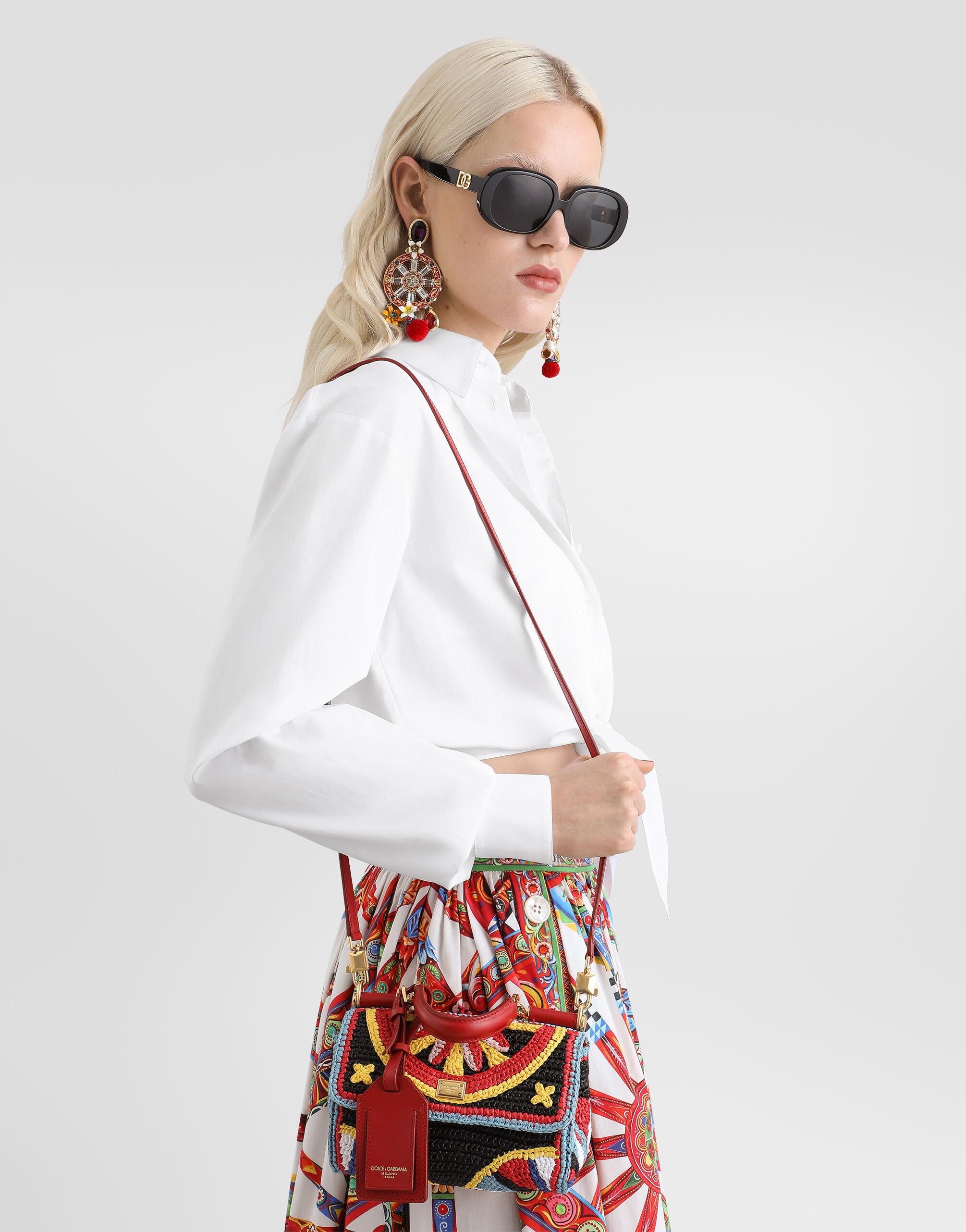 Mini My Sicily handbag in raffia in Multicolor for Women