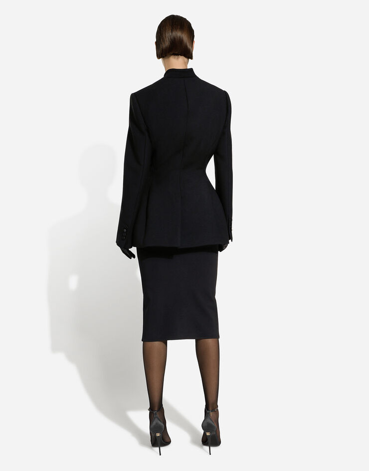 Dolce&Gabbana Jersey full Milano calf-length skirt Black F4CRJTFUGO7