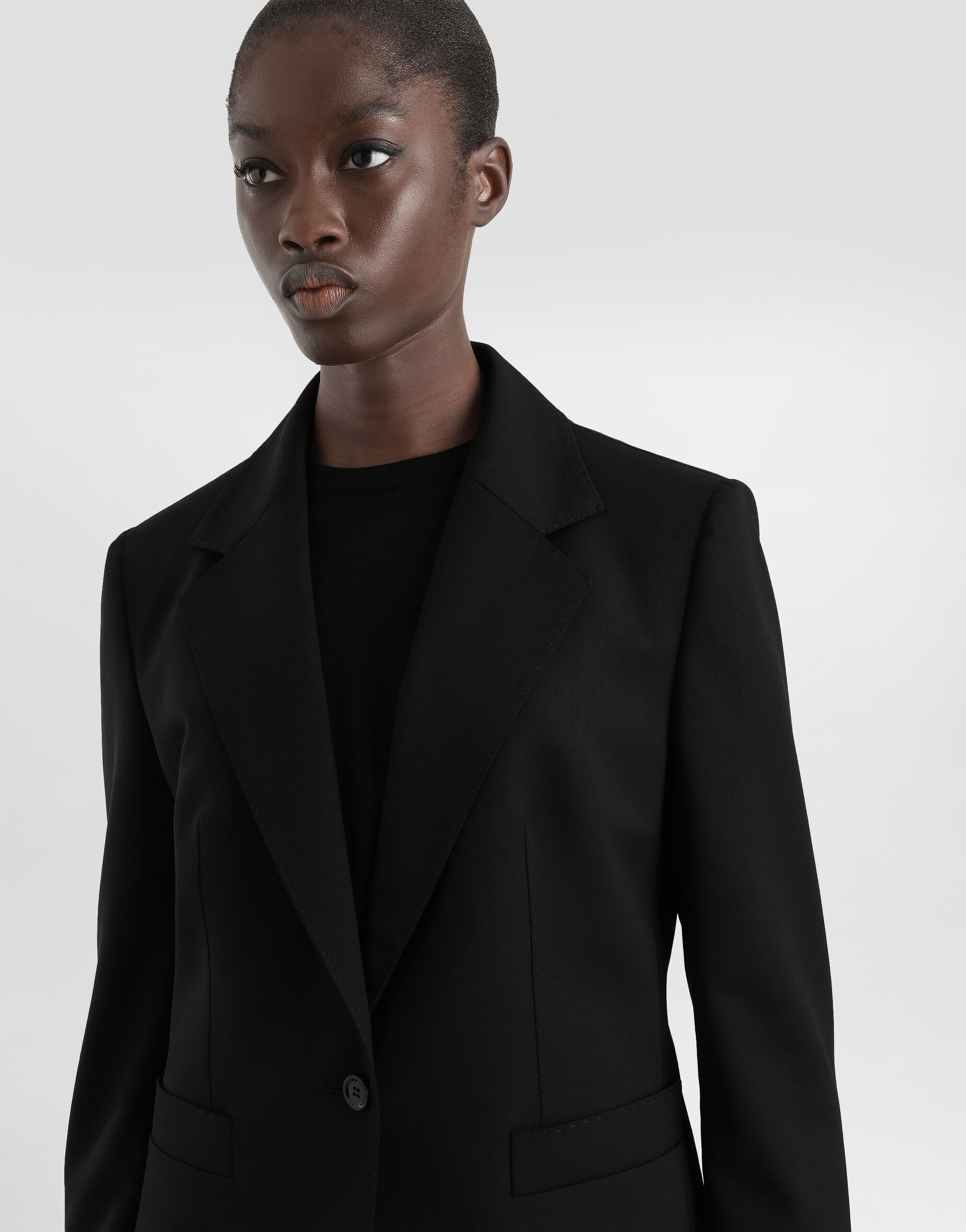 Bi-stretch sallia jacket in Black for Women | Dolce&Gabbana® US