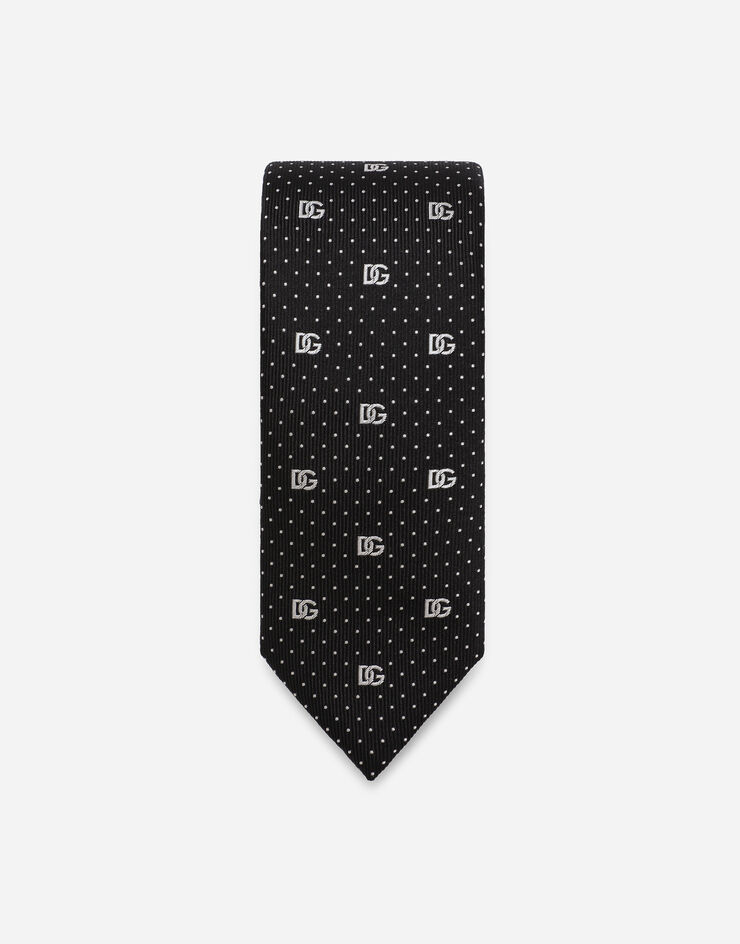 Dolce & Gabbana Silk jacquard tie with DG logo Multicolor GT149EG0JRB