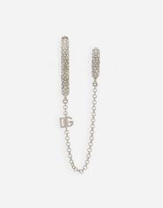 Dolce & Gabbana Single earring with rhinestones and chain ear cuff Silver WNQ3S3W1111