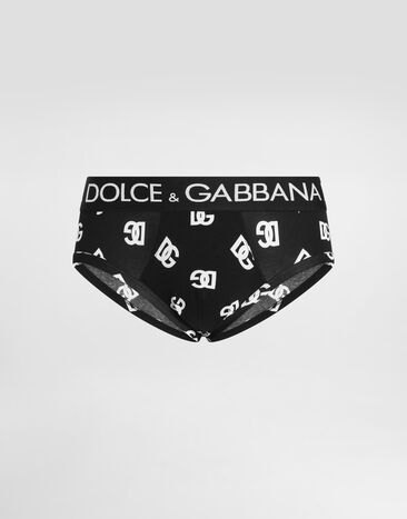 Dolce & Gabbana Slip Brando de punto bielástico con estampado de logotipos DG Multicolor M3D47JFSEH3