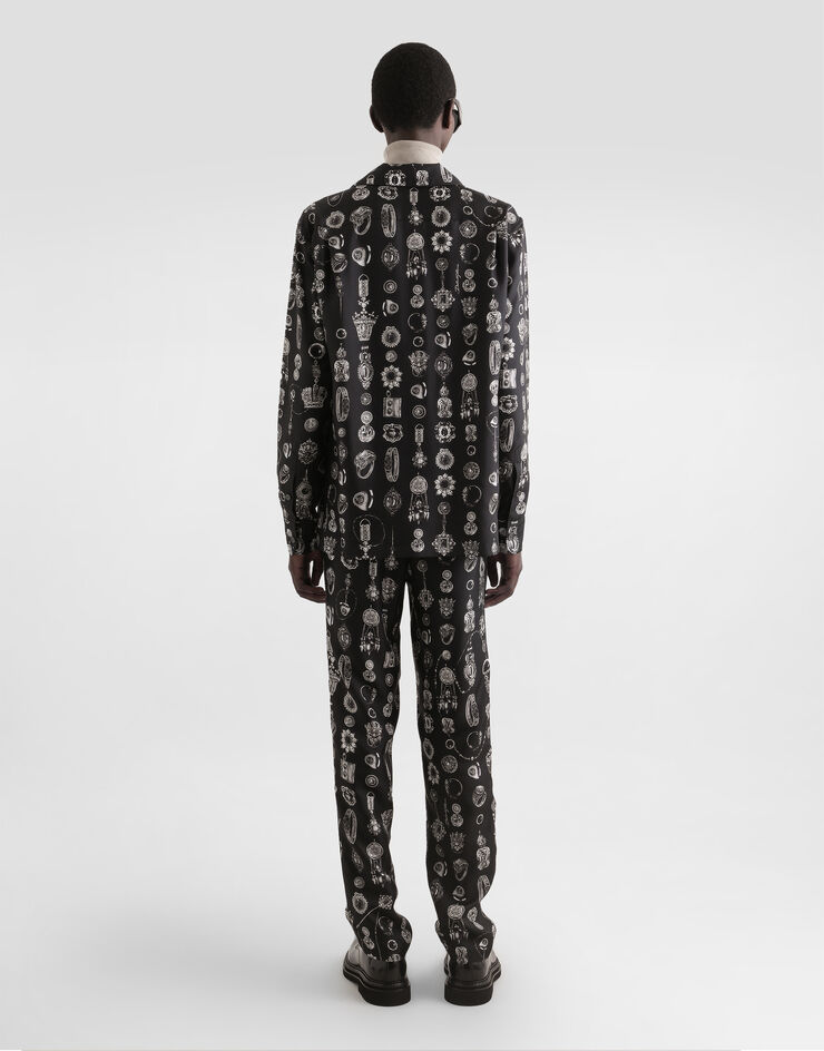 Dolce & Gabbana 珠宝印花斜纹长裤 版画 GVCRATIS1ZV