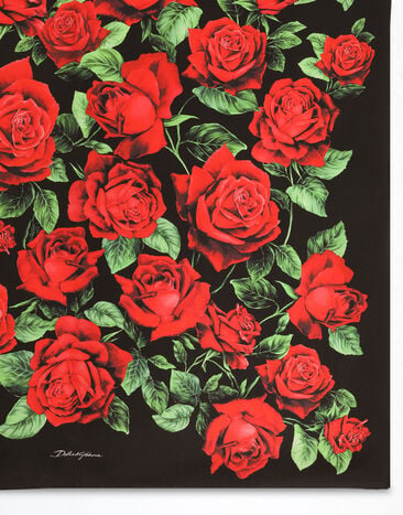 Dolce & Gabbana 90x90 rose-print silk twill scarf Multicolor FN090RGDDW3