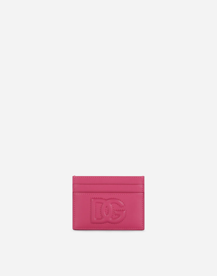 Dolce & Gabbana Calfskin card holder with DG Logo Lilac BI0330AG081